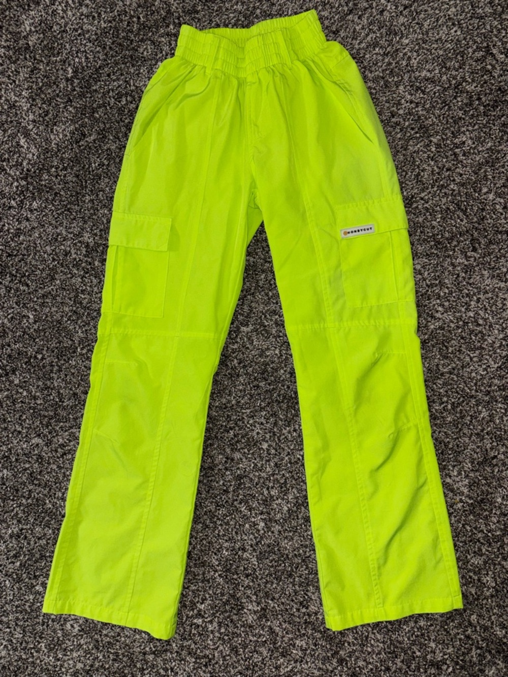 Girls Neon Yellow Cargo Dance Pants -Honeycut